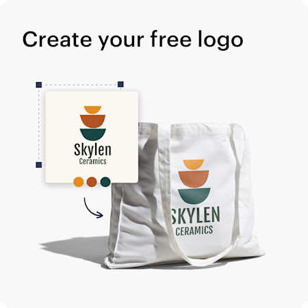 CUSTOM LOGOS Create your free logo A tote bag with a custom logo.