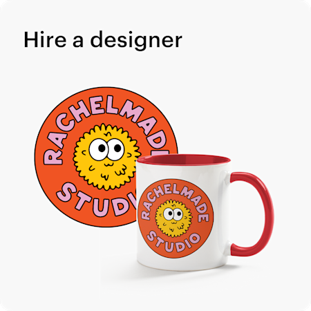 CREATIVE EXPERTS Hire a designer A mug personalized with a business logo.