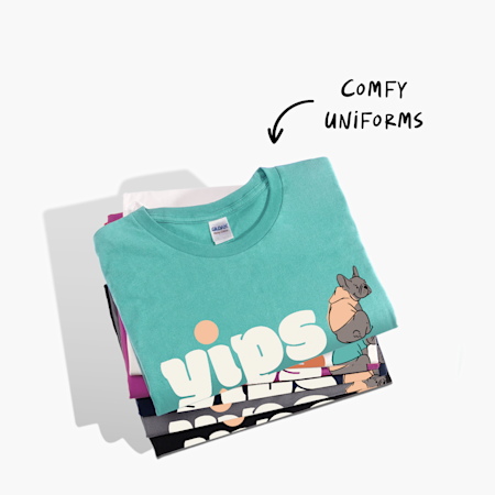 Includes T-shirts for comfy uniforms