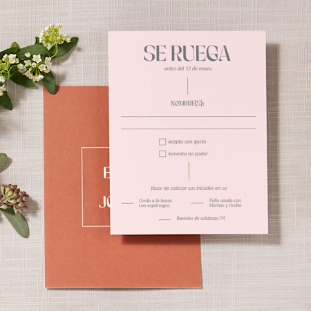 Tarjetas de RSVP para bodas