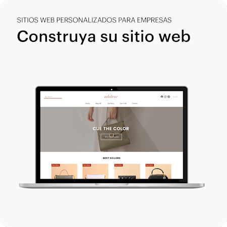 SITIOS WEB PERSONALIZADOS PARA EMPRESAS Construya su sitio web La pantalla de una laptop mostrando un sitio web personalizado de una empresa.