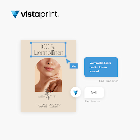 VistaPrintin perinteiset suunnittelupalvelut					
