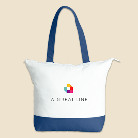 VistaPrint® Large Zip Cotton Tote Bag