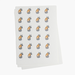 Genomskurna stickers på ark