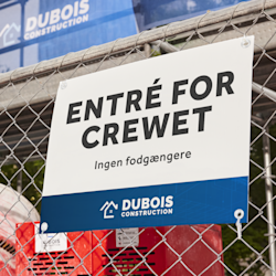 Skilt til byggeplads