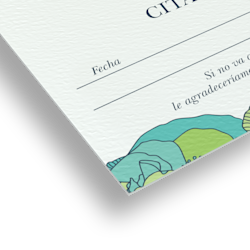 Tarjetas de recordatorio de citas