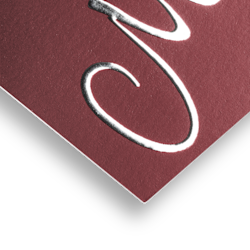 Tarjetas de visita con relieve metalizado