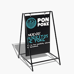 Caballete publicitario oscilante efecto pizarra