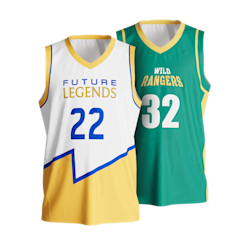 Camiseta de básquetbol con cuello en V para niños