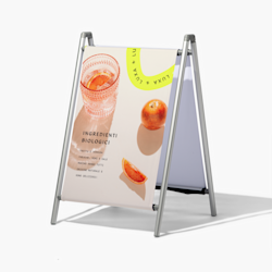 Cavalletti pubblicitari con stampe in tessuto