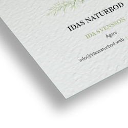 Visitkort med obestruket strukturerat papper