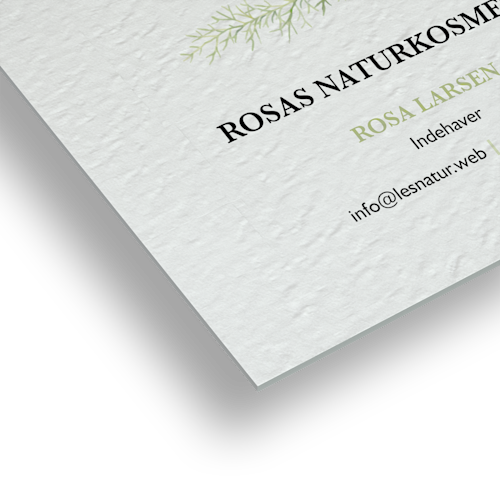 Visitkort i tekstureret papir