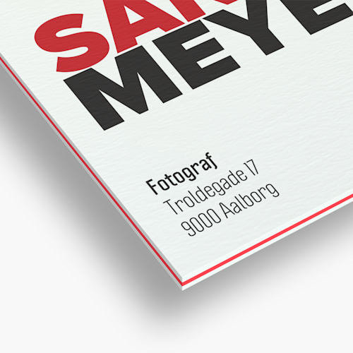 Visitkort med papir i flere lag