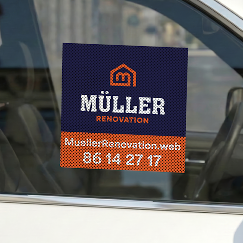 Klistermærker af perforeret vinyl til bilruder