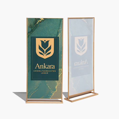 Standbanner aus Holz