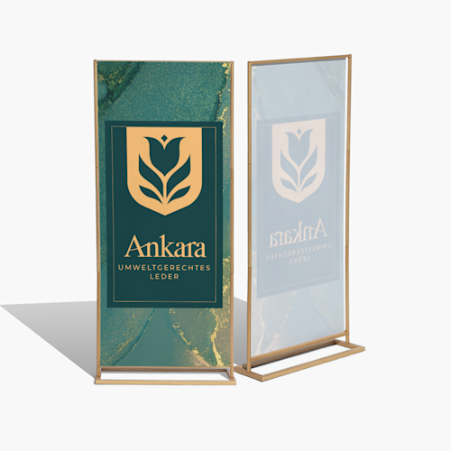 Standbanner aus Holz