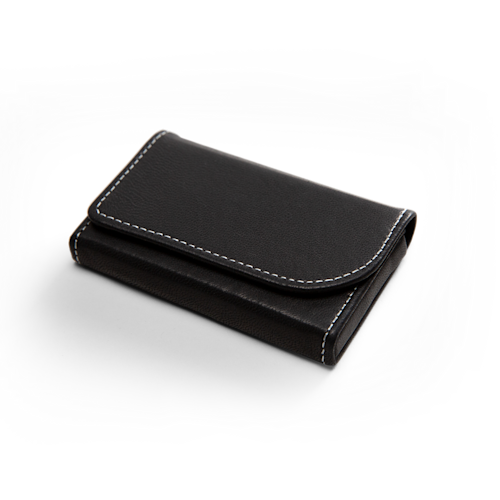 Black Leather Horizontal Business Card Holders