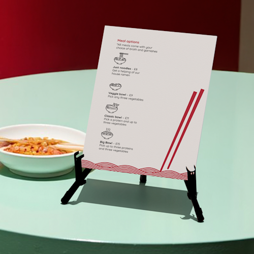 Foamex Menu Cards