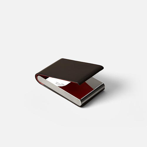 Black Leather Vertical Business Card Holders