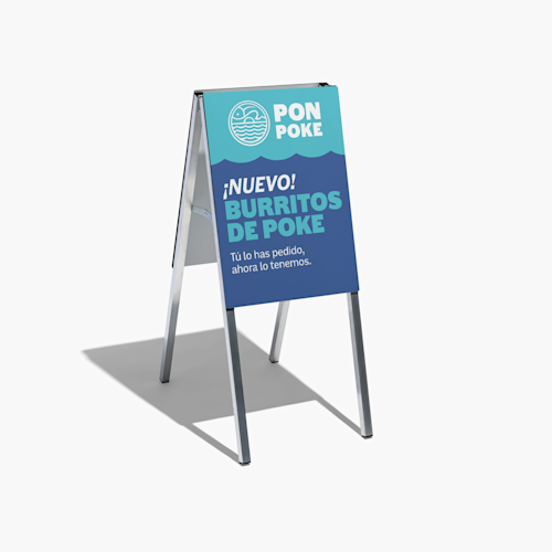 Caballete publicitario adhesivo