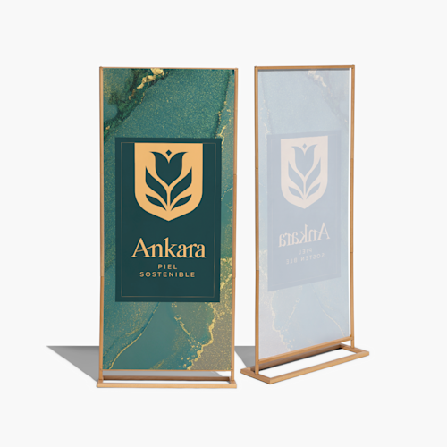 Lonas de pie con soporte de madera