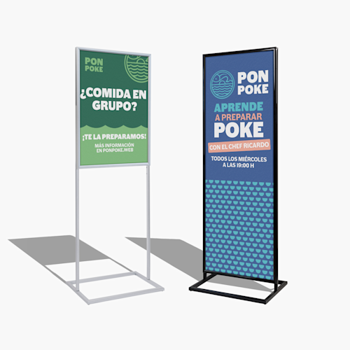 Marco portapóster con mecanismo de clic