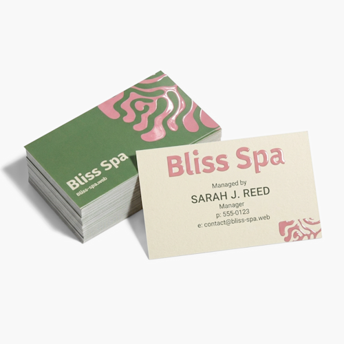 Tarjetas de visita con barniz UV a doble cara