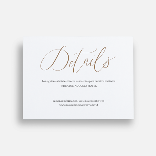 Tarjetas anexas para bodas