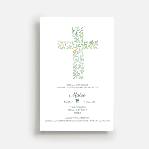 Invitaciones para eventos religiosos para bebés