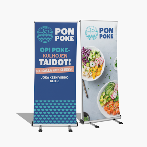 Roll up -banderollit ulkokäyttöön