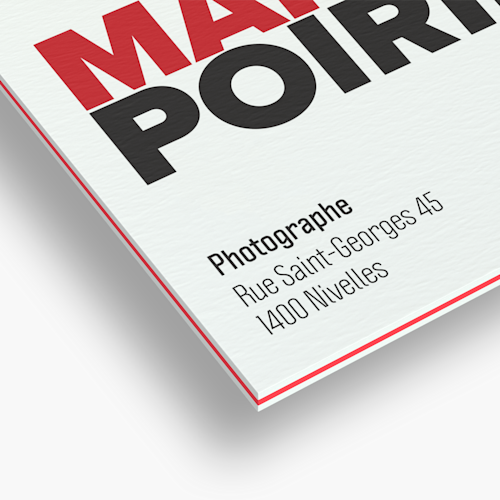 Cartes de visite à tranche colorée