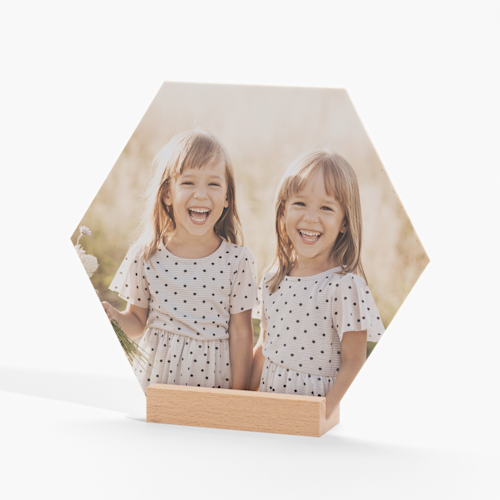 Plaques photo avec support en bois