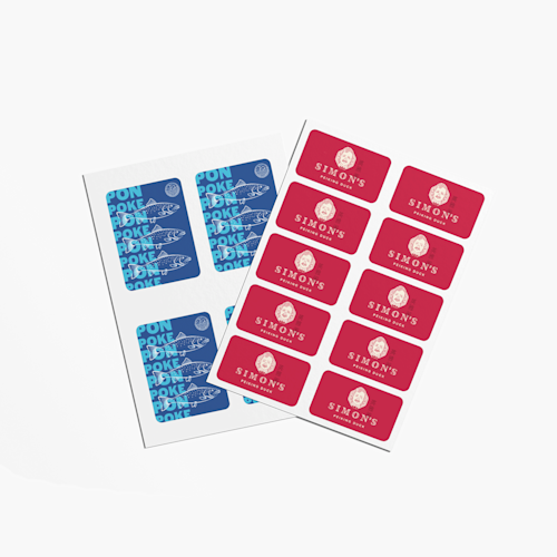 Feuilles de stickers rectangles arrondis