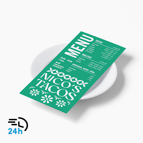 Cartes de menu express 24h