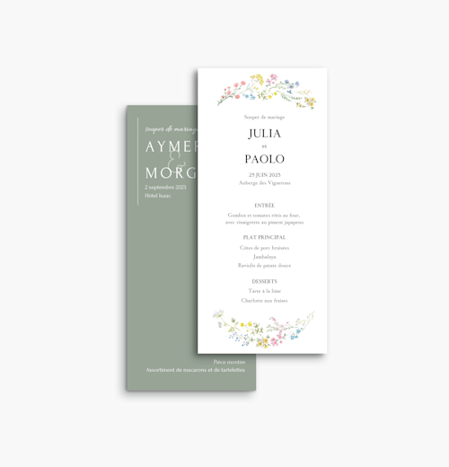 Menus de mariage