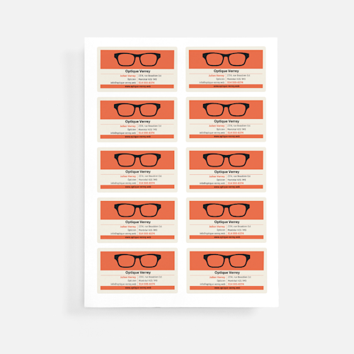 Cartes d’affaires autocollantes