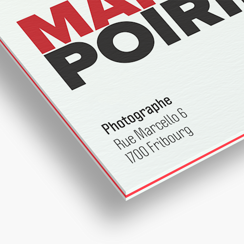 Cartes de visite à tranche colorée