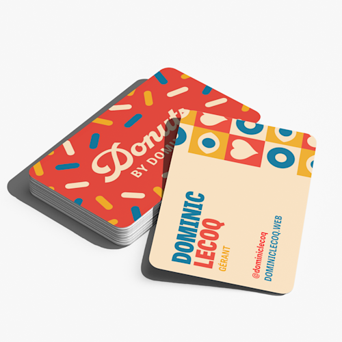 Cartes de visite aux coins arrondis