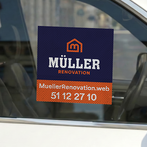 Perforerte vinylklistremerker til bilvindu