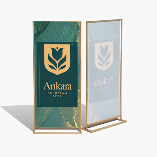 Staande houten banners