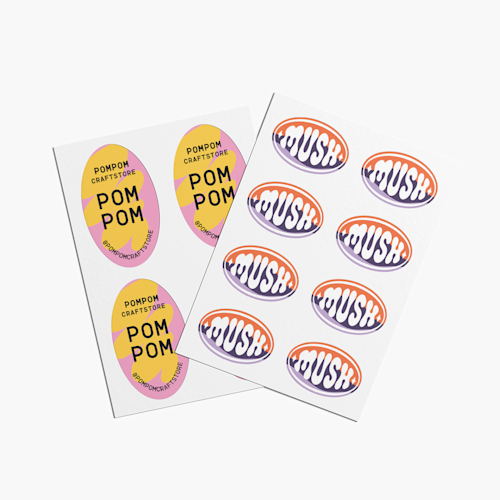 Ovale stickers op vel