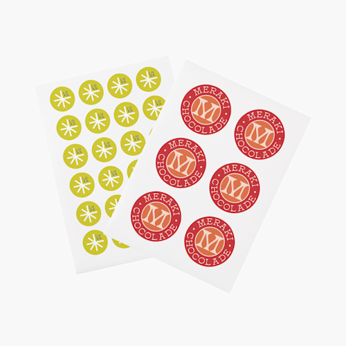 Ronde stickers op vel