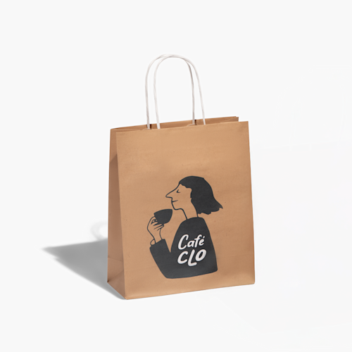 Papieren tasjes met éénkleurige print