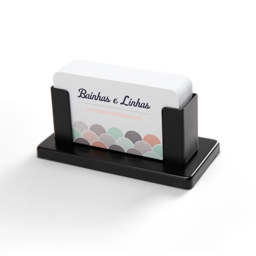 Porta-cartões de secretária em metal para cartões de visita