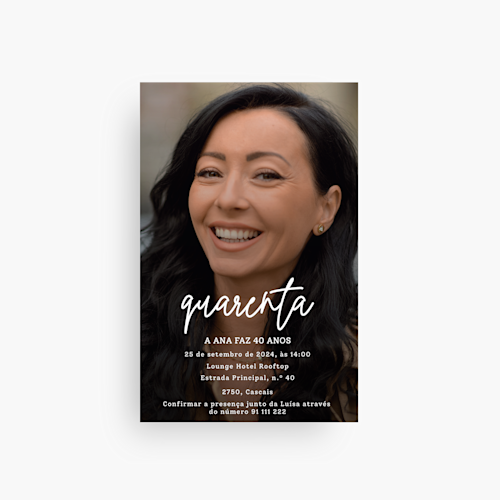 Convites de aniversário de adultos