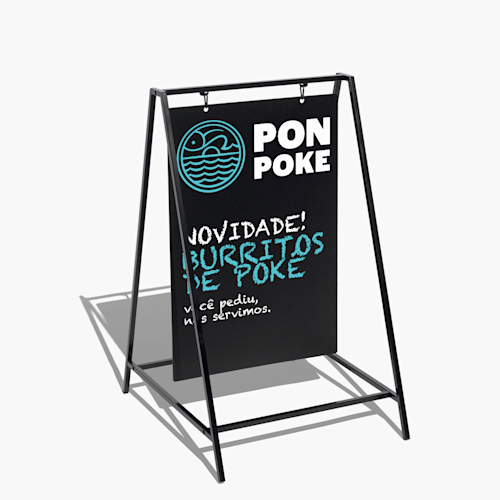Cavalete publicitário com ardósia oscilante
