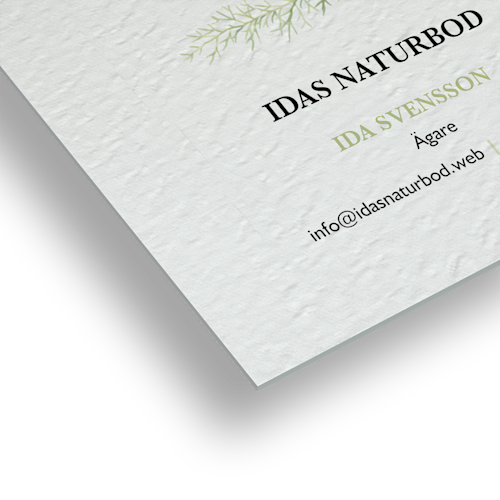 Visitkort med obestruket strukturerat papper