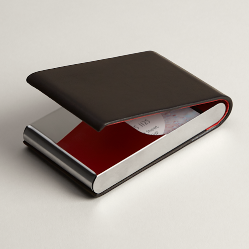 Black Leather Vertical Business Card Holders