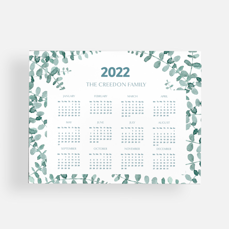 10.2 cm X 30 cm Personalised Desktop Calendar 2021-2022