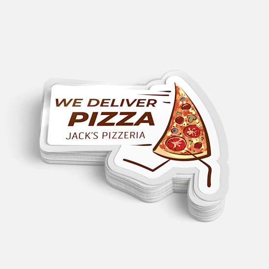 static cling sticker with custom pizza shape